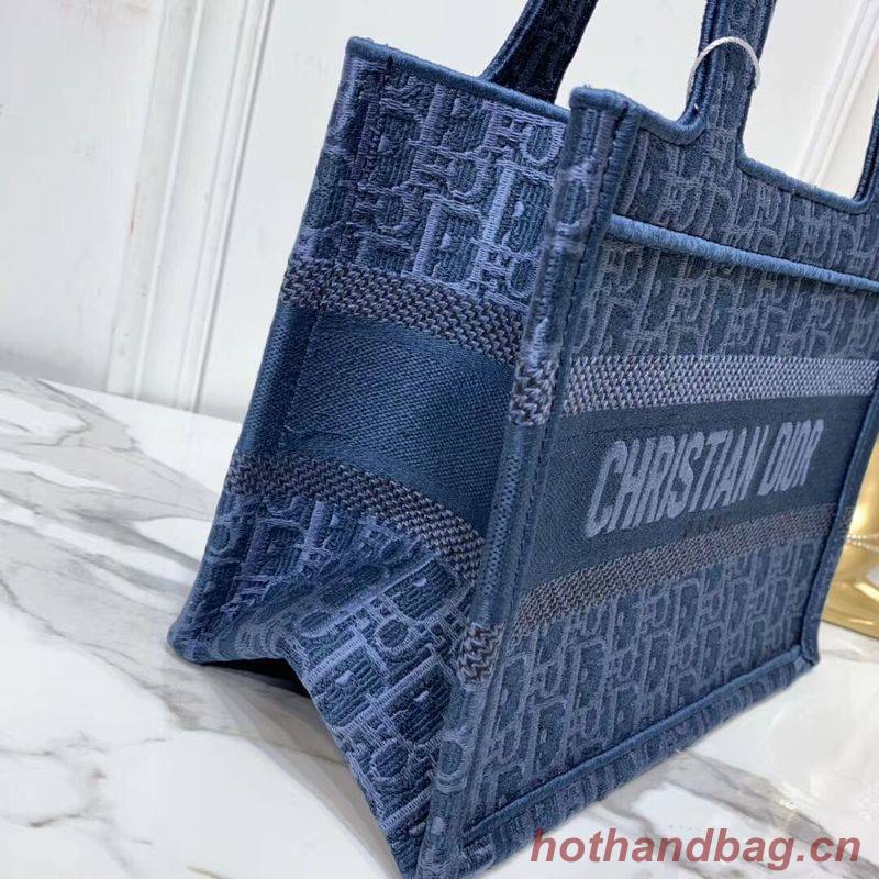 DIOR TOTE BAG IN EMBROIDERED CANVAS C0195 Blue