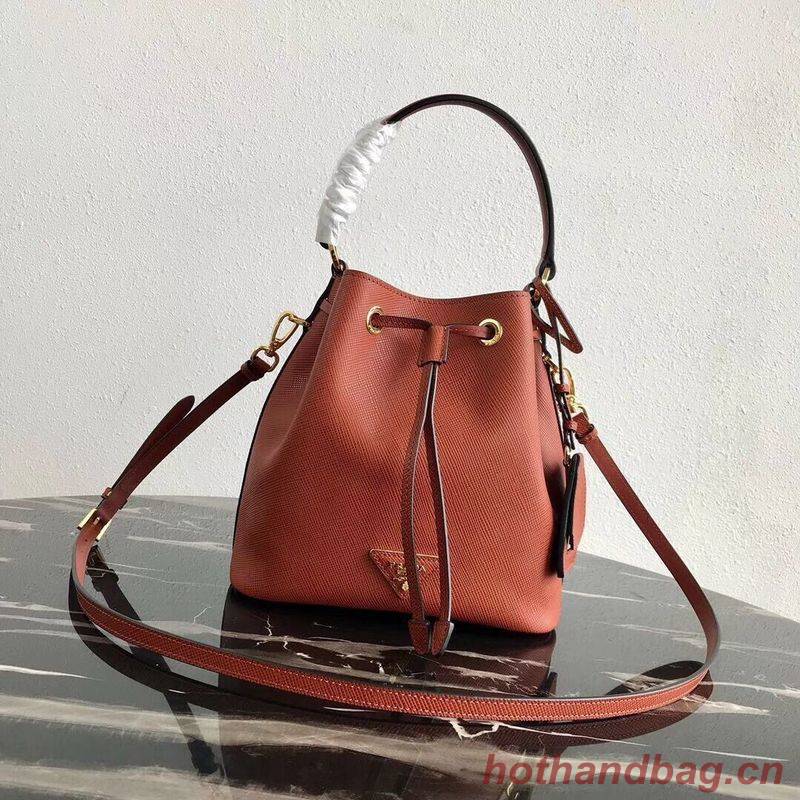 Prada Galleria Saffiano Leather Bag 1BE032 Dark Orange