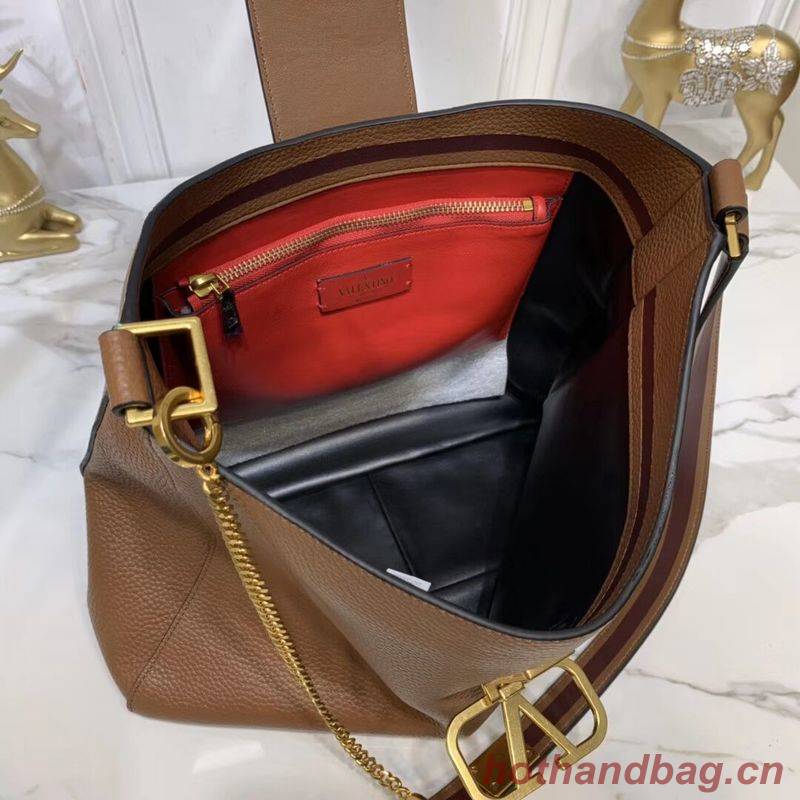 VALENTINO Origianl Palm Leather Bag V5002 Brown