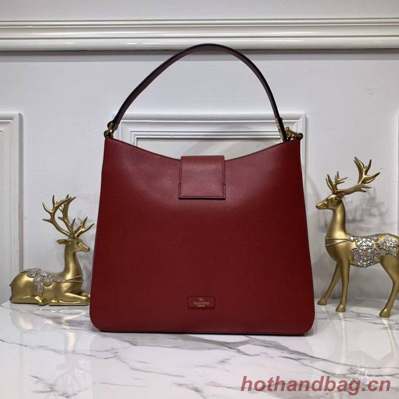 VALENTINO Origianl Palm Leather Bag V5002 Wine