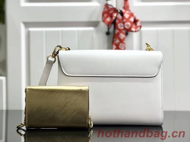 Louis vuitton original epi leather TWIST MM M50280 white&gold