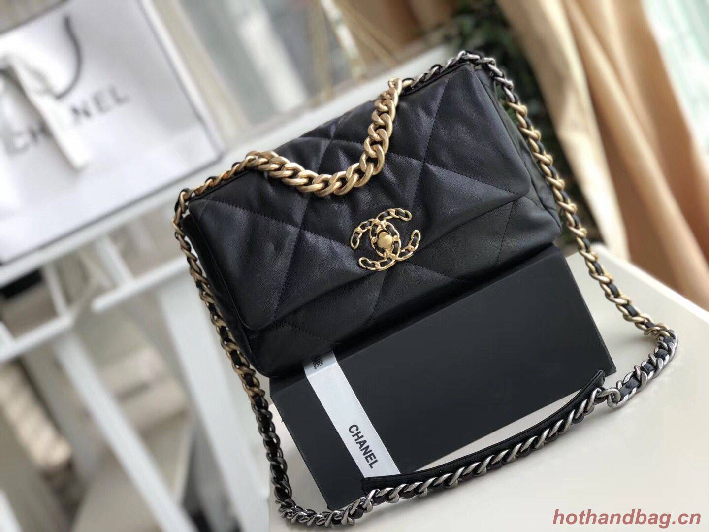 Chanel 19 flap bag AS1160 Black