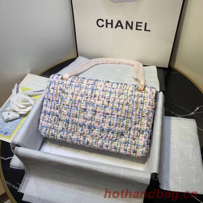 CHANEL Tweed Calfskin -Tone & Gold-Tone Metal 1112 pink