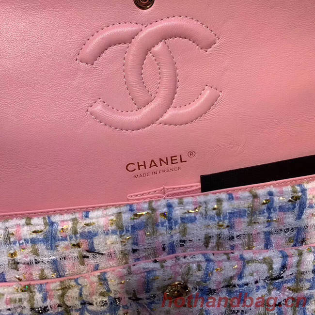 CHANEL Tweed Calfskin -Tone & Gold-Tone Metal 1112 pink