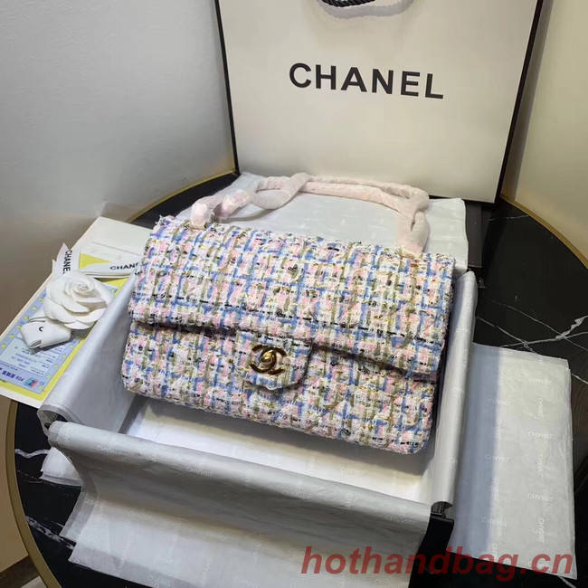 CHANEL Tweed Calfskin -Tone & Gold-Tone Metal 1112 pink