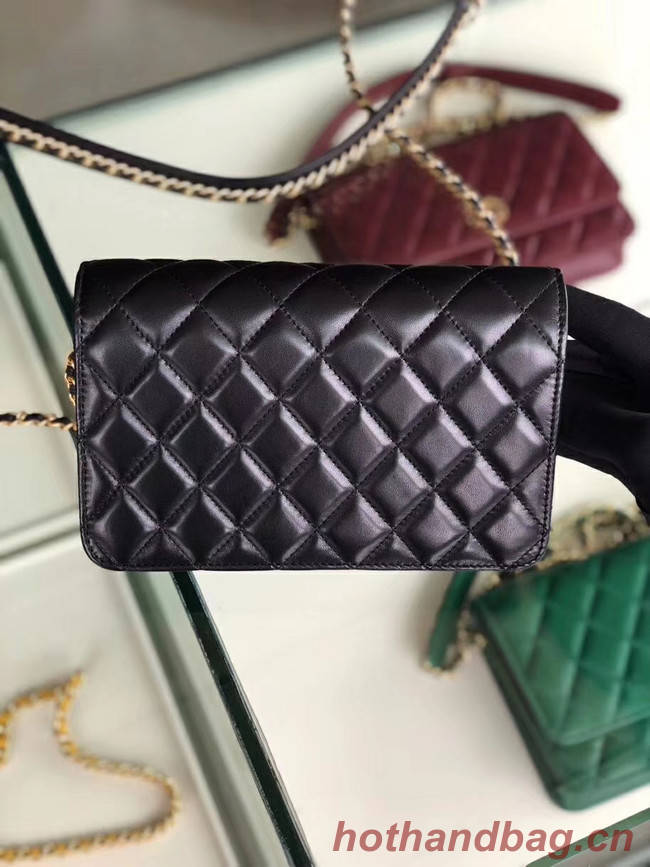 Chanel Original Leather Chain Wallet AP0724 black