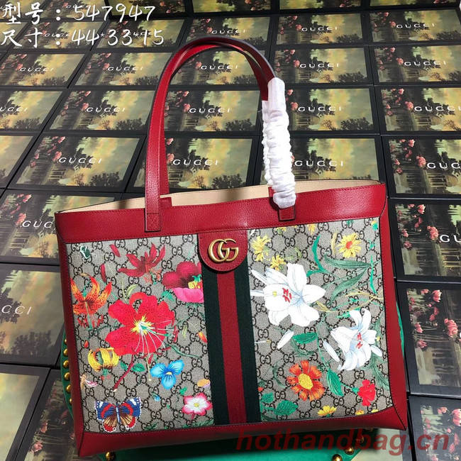 Gucci Ophidia series GG flower medium shopping bag 547947 red