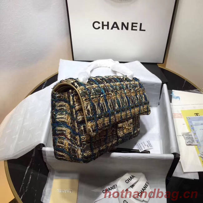 CHANEL Tweed Calfskin -Tone & Gold-Tone Metal AS1112 gold