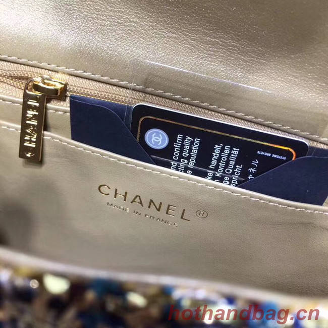 CHANEL Tweed Calfskin -Tone & Gold-Tone Metal AS1116 gold