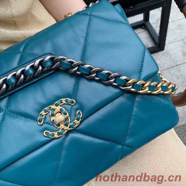 Chanel 19 flap bag AS1161 blue