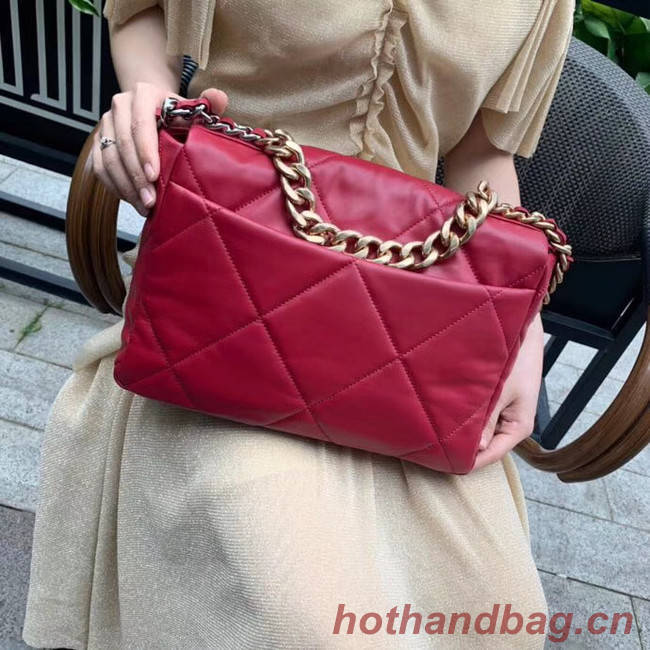 Chanel 19 flap bag AS1161 red