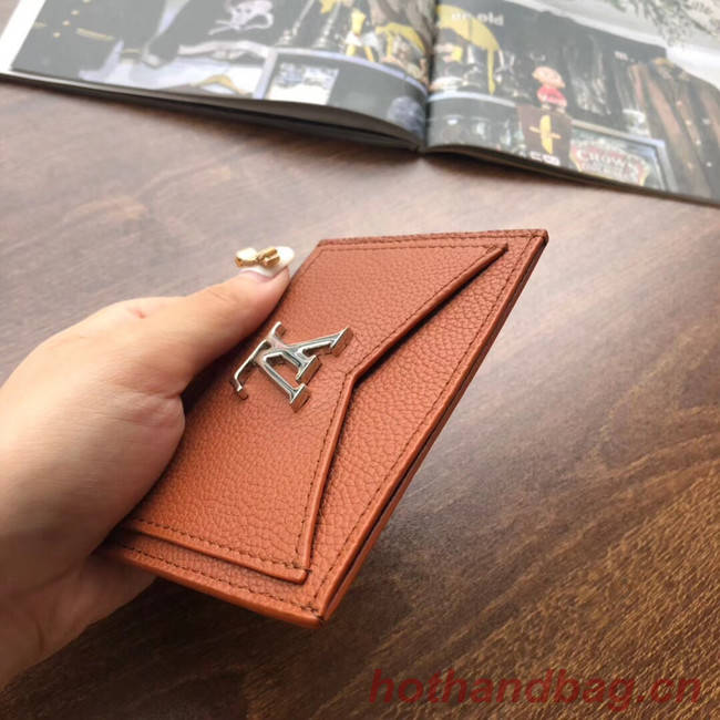 Louis vuitton original LOCKME CARD HOLDER M68555 brown