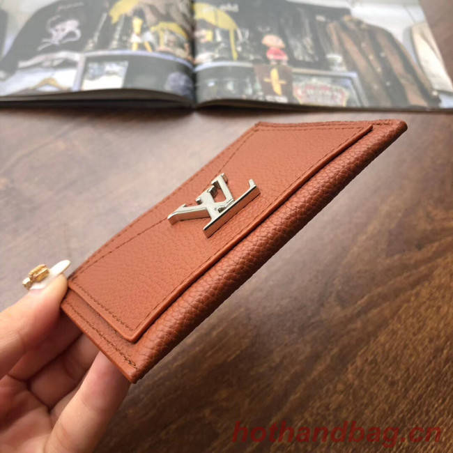 Louis vuitton original LOCKME CARD HOLDER M68555 brown