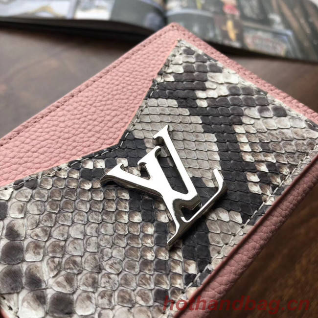 Louis vuitton original LOCKME CARD HOLDER N97001 pink