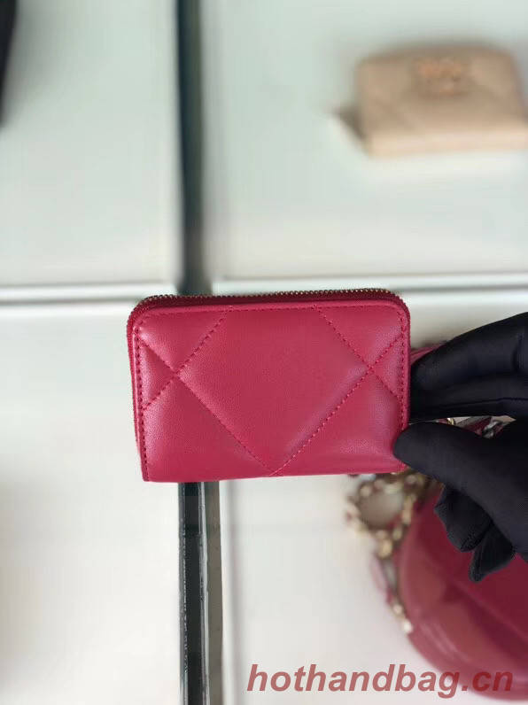 Chanel 19 Zip Card bag AP0949 rose