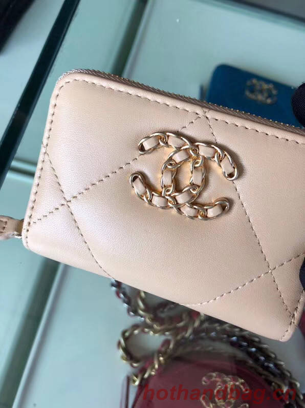 Chanel 19 Zip Wallet AP0949 pink