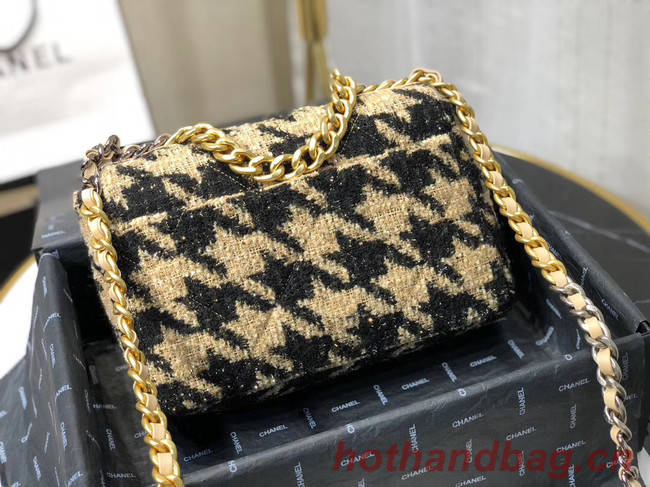 CHANEL 19 Flap Bag AS1160 Black&apricot