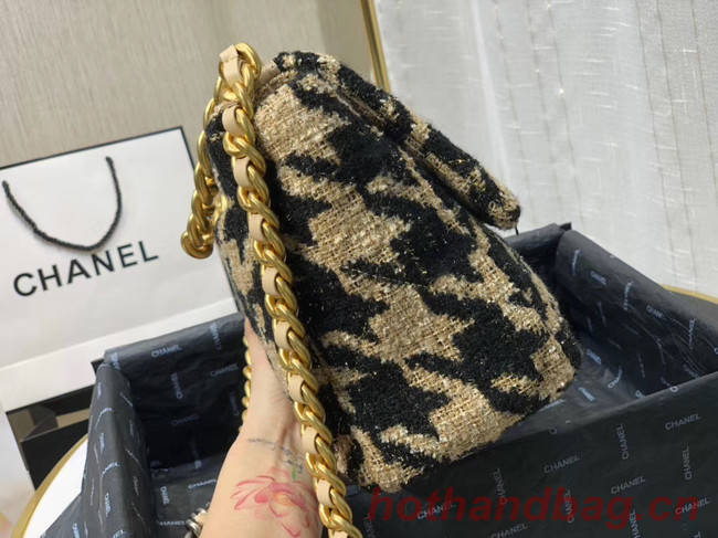 CHANEL 19 Flap Bag AS1161 Black&apricot