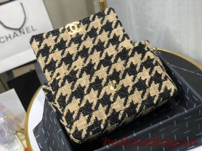 CHANEL 19 Flap Bag AS1161 Black&apricot