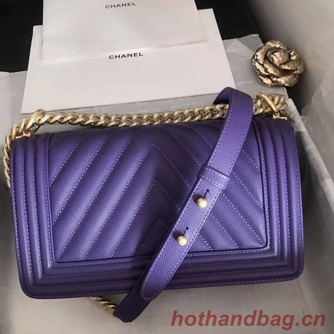 Boy chanel handbag V67086 purple