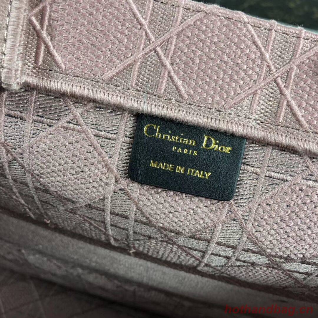 DIOR BOOK TOTE BAG IN EMBROIDERED CANVAS C1286 pink