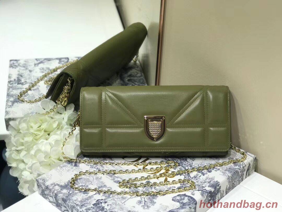 DIOR CLUTCH gold-tone metal C1040A green