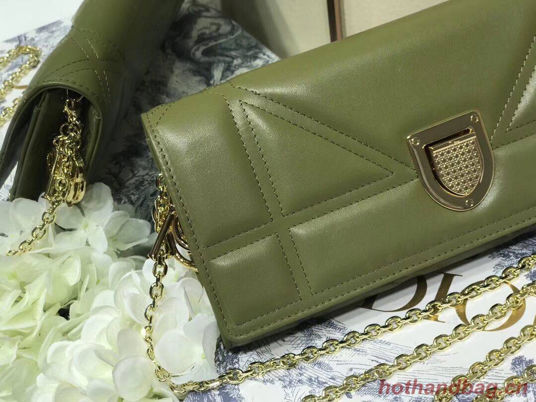 DIOR CLUTCH gold-tone metal C1040A green