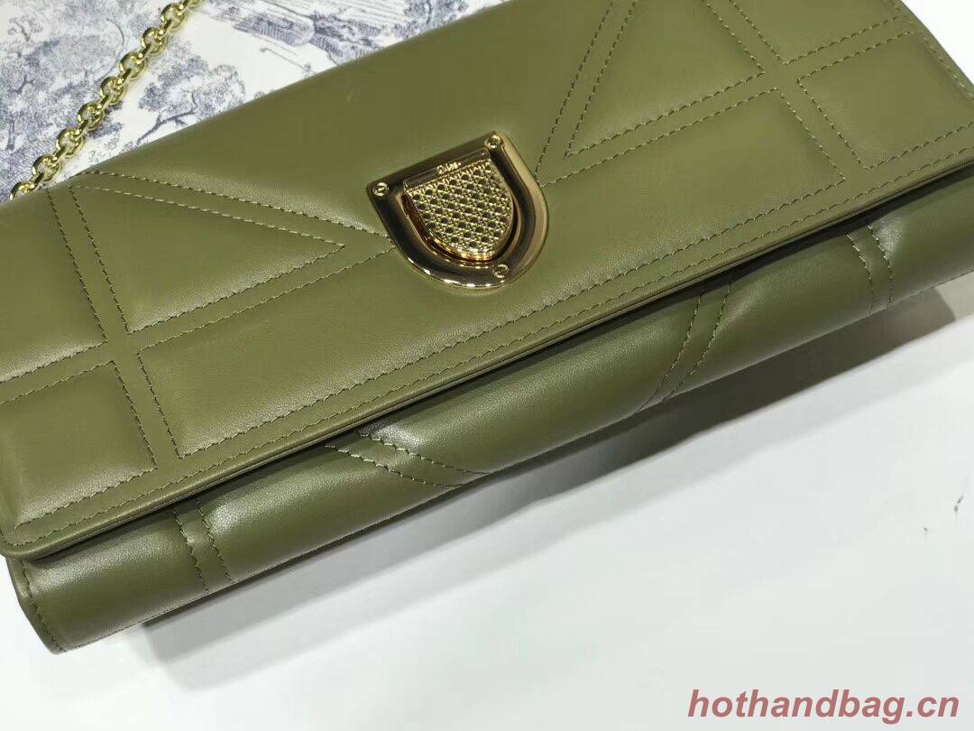 DIOR CLUTCH gold-tone metal C1040A green