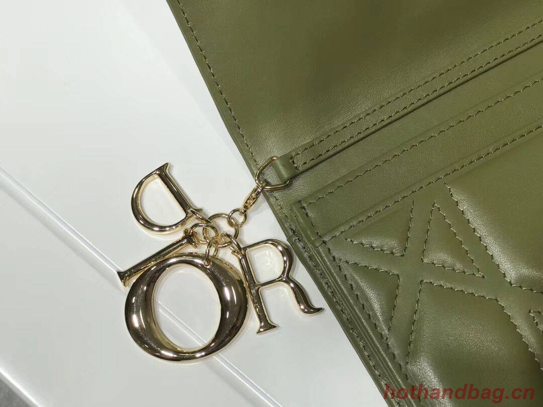 DIOR CLUTCH gold-tone metal C1040A green