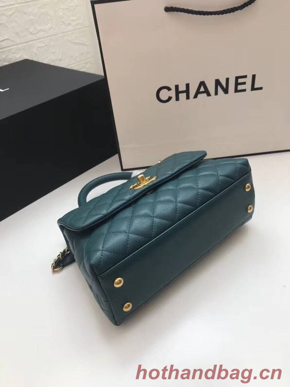 Chanel Small Flap Bag with Top Handle A92990 blue