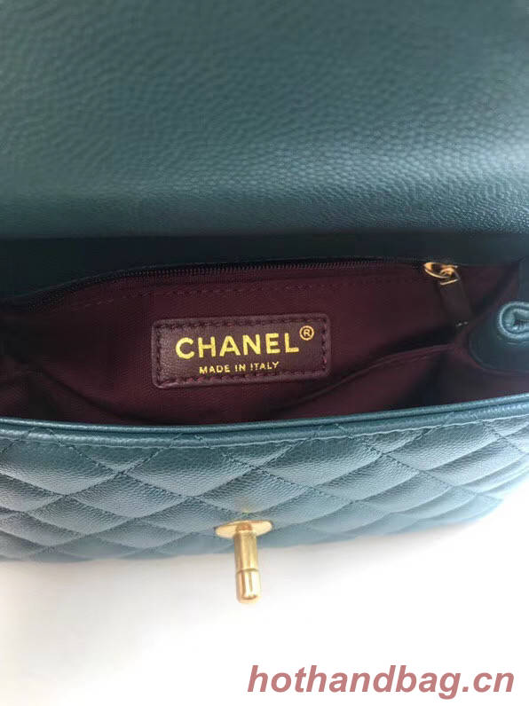 Chanel Small Flap Bag with Top Handle A92990 blue