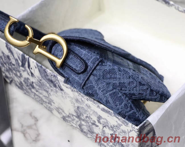 Dior SADDLE DENIM CANVAS BAG M928 blue