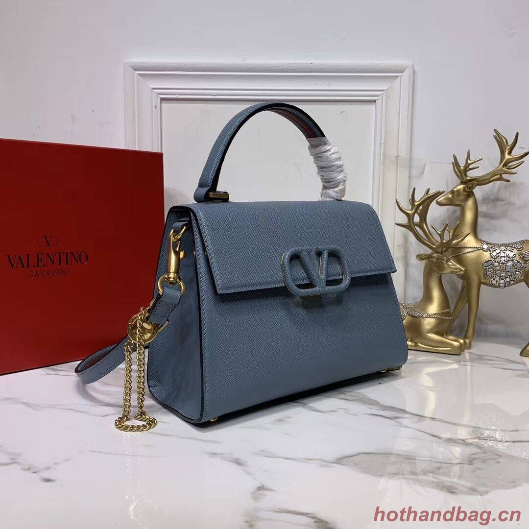 VALENTINO Origianl leather Tote Bag V0025 blue