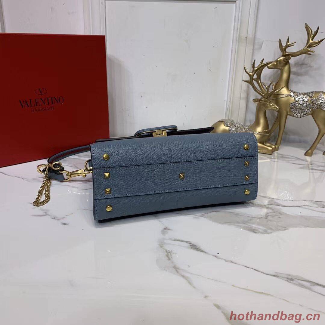 VALENTINO Origianl leather Tote Bag V0025 blue