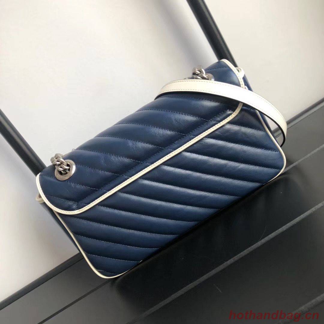 Gucci GG Marmont small shoulder bag 443497 Navy