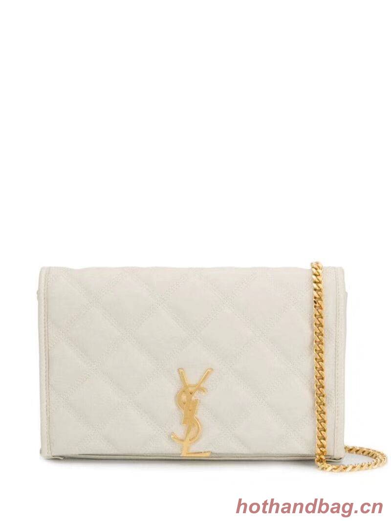 SAINT LAURENT leather shoulder bag Y585031 white