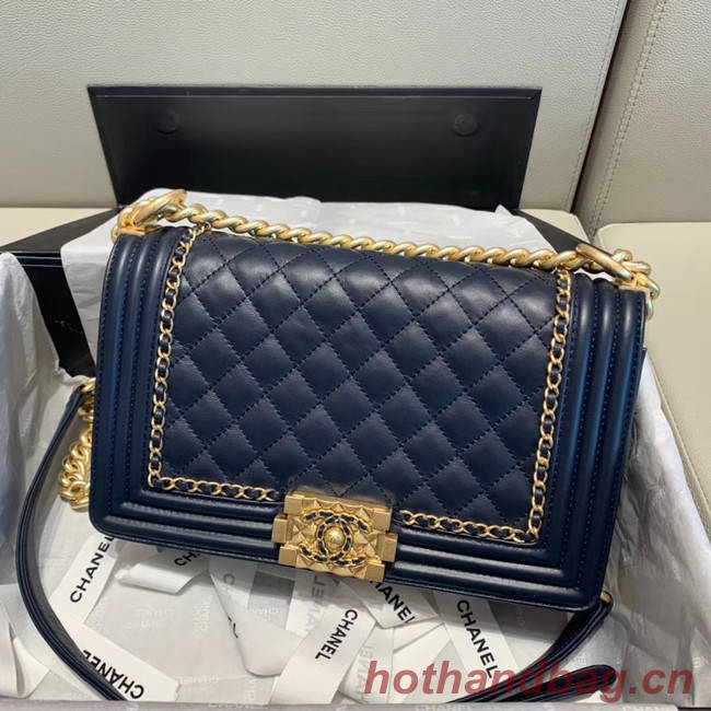 BOY CHANEL flap bag A67086 Navy Blue