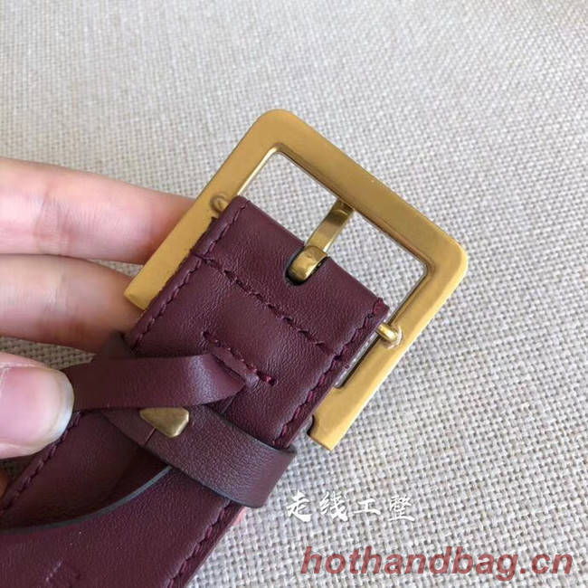 Dior Wide leather belt with 34 mm D4262 Burgundy