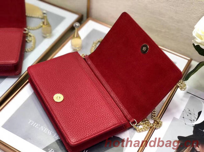 DIORAMA CALFSKIN CLUTCH M49P red