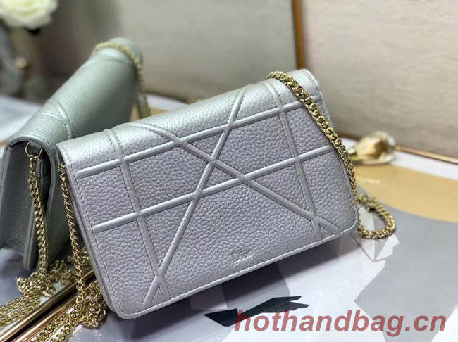 DIORAMA CALFSKIN CLUTCH M49P silver