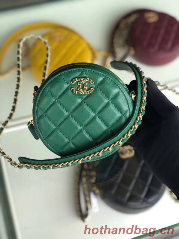 CHANEL Sheepskin Chain packet A0725 green