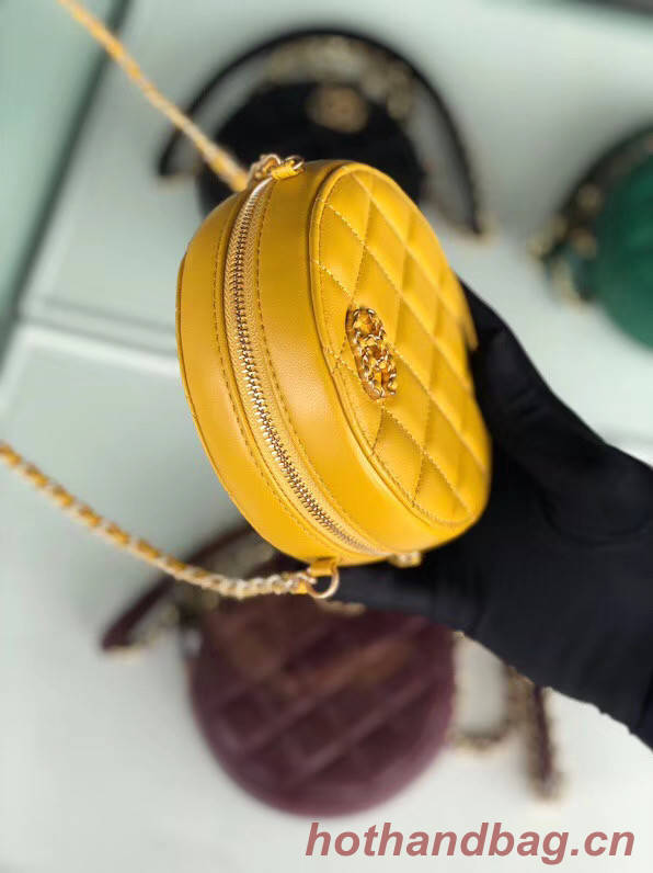 CHANEL Sheepskin Chain packet A0725 yellow