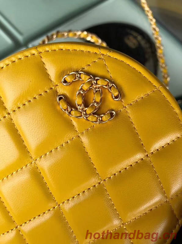 CHANEL Sheepskin Chain packet A0725 yellow