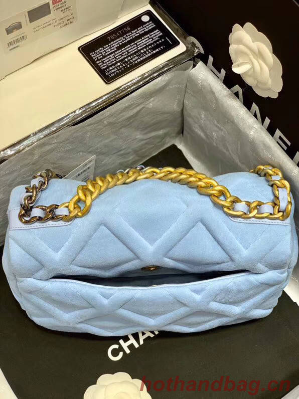 CHANEL 19 Flap Bag AS1161 light blue