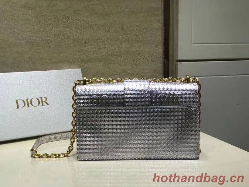 Dior 30 MONTAIGNE SMOOTH CALFSKIN FLAP BAG C9230 silvery