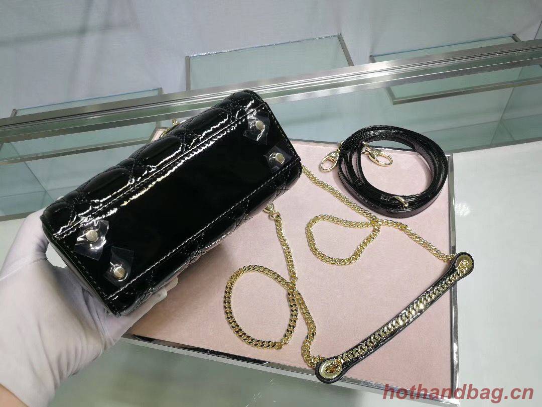 Dior MINI LADY DIOR CALFSKIN Black BAG M0505O Gold