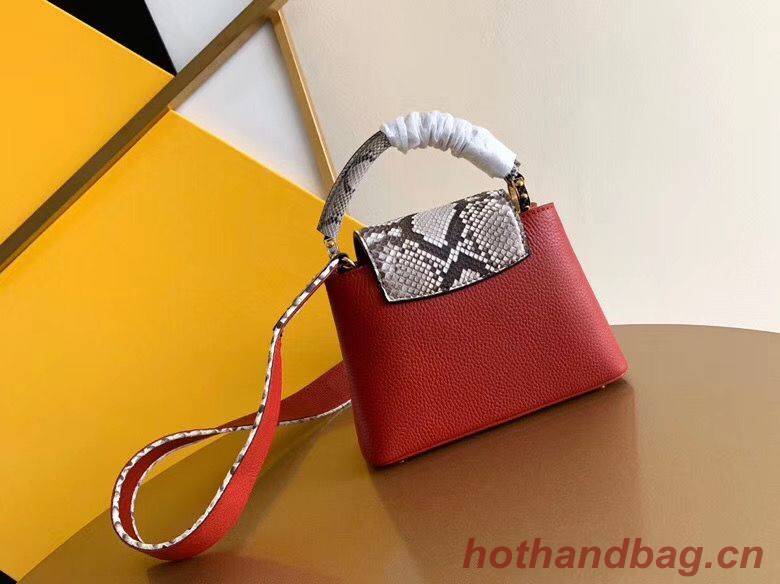 Louis Vuitton CAPUCINES PM Original Python Leather N80041 Red