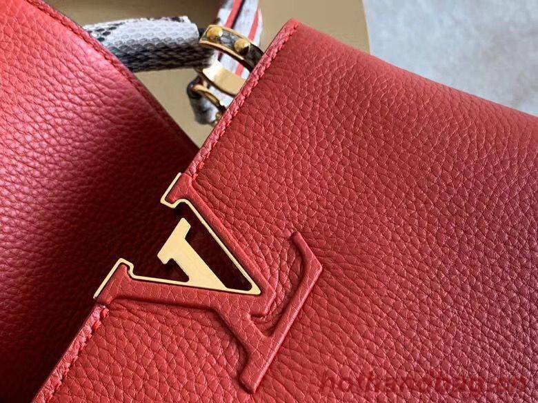 Louis Vuitton CAPUCINES PM Original Python Leather N80041 Red