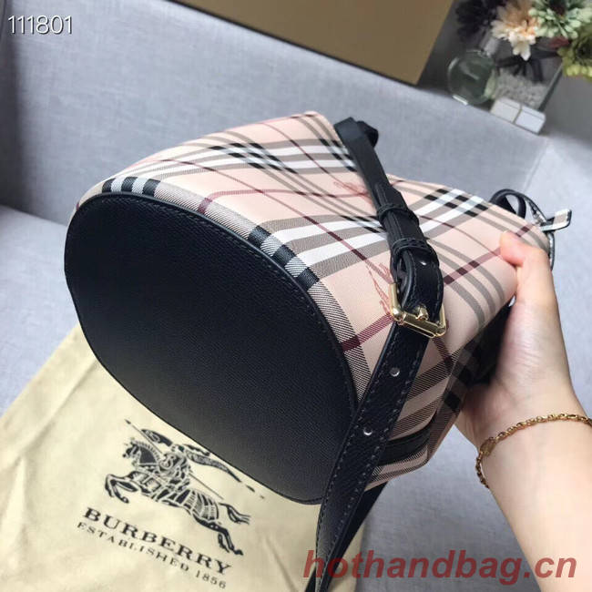 BURBERRY Banner small vintage check and leather tote Bag 1581 black