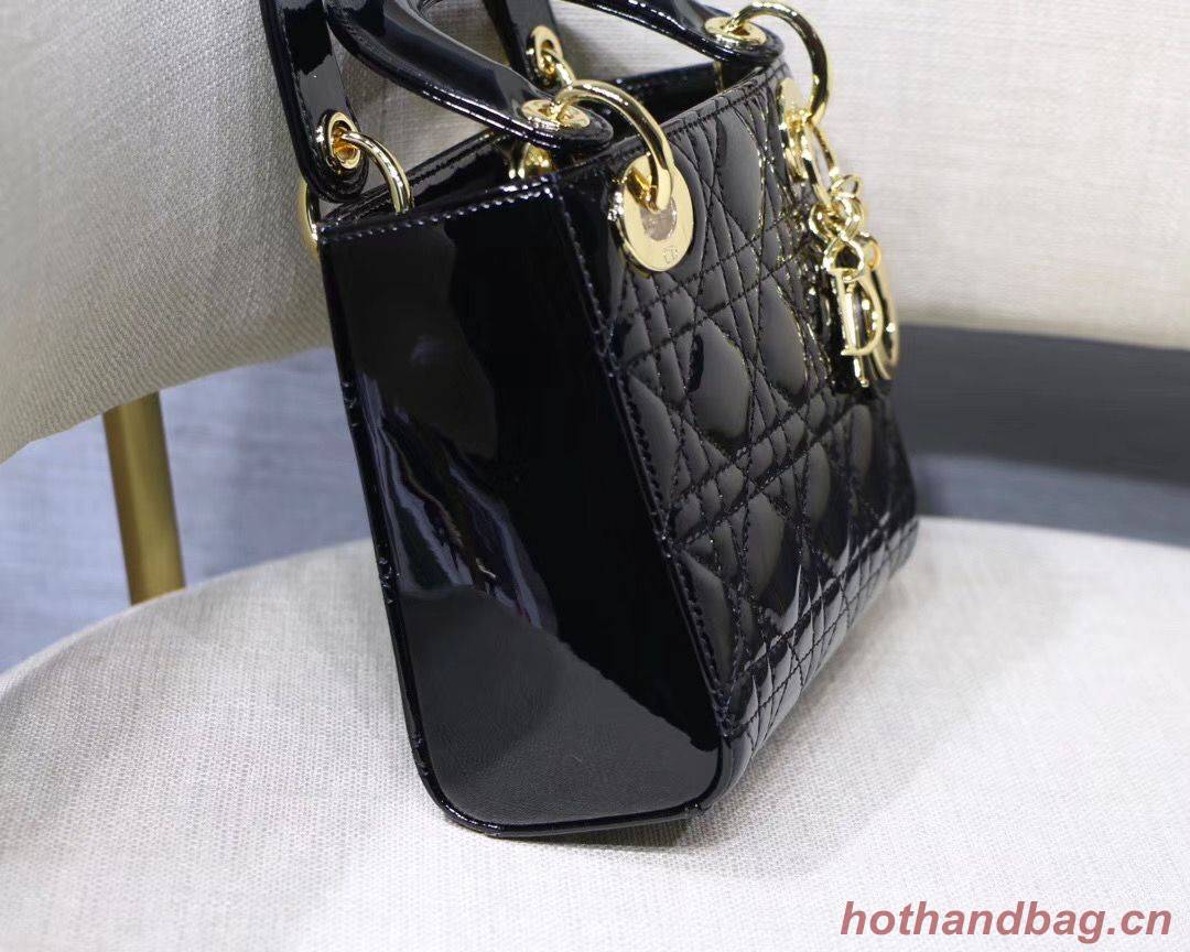 Dior MINI LADY DIOR CALFSKIN Black BAG M0505O-2 Gold